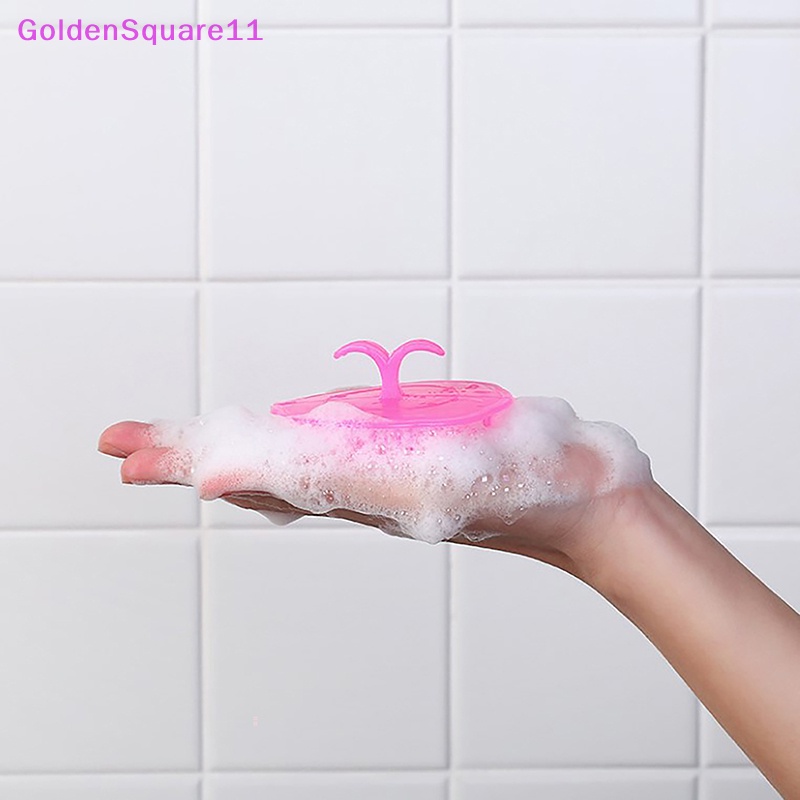 Bàn Chải Gội Đầu Mát Xa Da Đầu Bằng Nhựa Mềm Mại Màu Vàng Đồng Dùng Trong Phòng Tắm