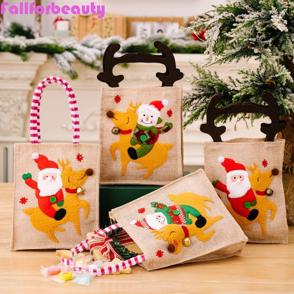 FALLFORBEAUTY Túi Đựng Kẹo Bằng Nylon Thời Trang Sáng Tạo Phong Cách Giáng Sinh