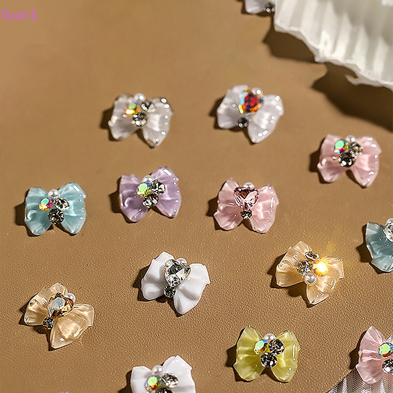 Sun1 &gt; Phụ Kiện Trang Trí Móng Tay Nghệ Thuật Bằng Hợp Kim Acrylic Mặt Kính Pha Lê Hình Bướm