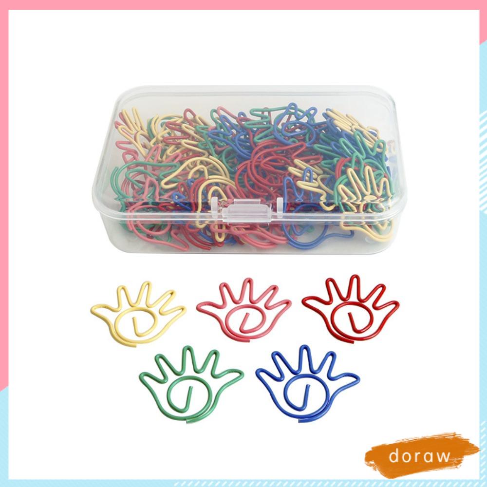 DORAW Kẹp Giấy Bằng Hợp Kim Thép Hình Bàn Tay Dễ Thương Nhiều Màu Sắc