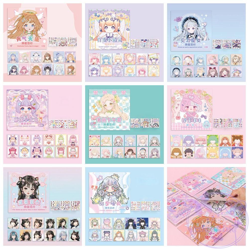 AVALENTINE Sticker Dán Trang Trí Sách Hình Công Chúa Vui Nhộn Có Thể Tái Sử Dụng DIY