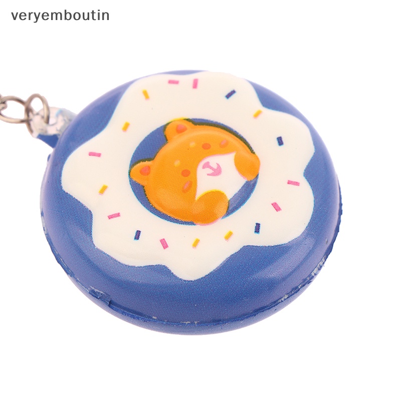 1 Móc Khóa Hình Bánh Donut Bóp Xả Stress Màu Sắc Ngẫu Nhiên