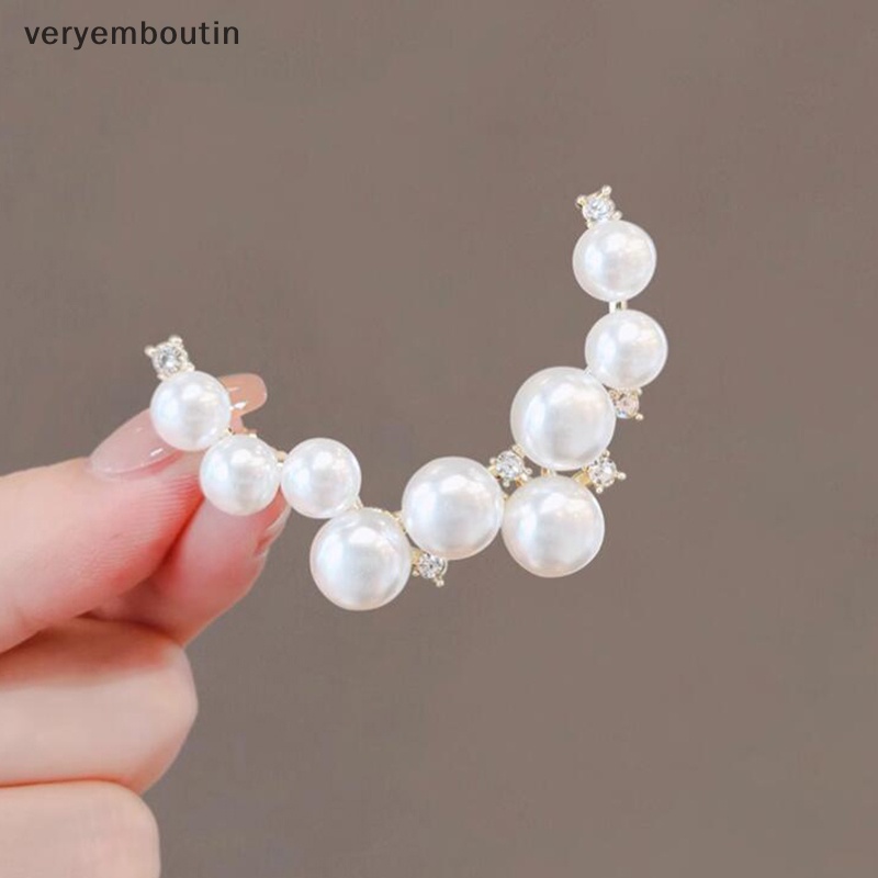 Ghim Cài Áo Hình Mặt Trăng Đính Ngọc Trai Trắng Tự Nhiên Thời Trang Cho Nữ