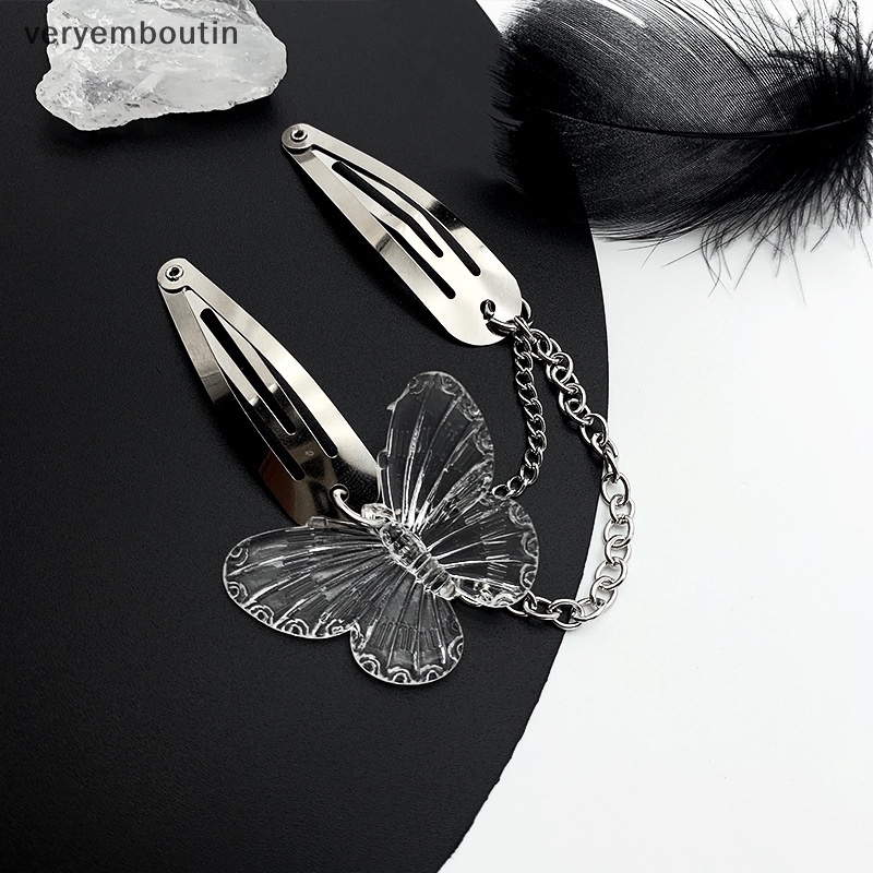 Kẹp Tóc Hình Bướm Trong Suốt Nhiều Màu Phong Cách Cổ Điển Cho Nữ