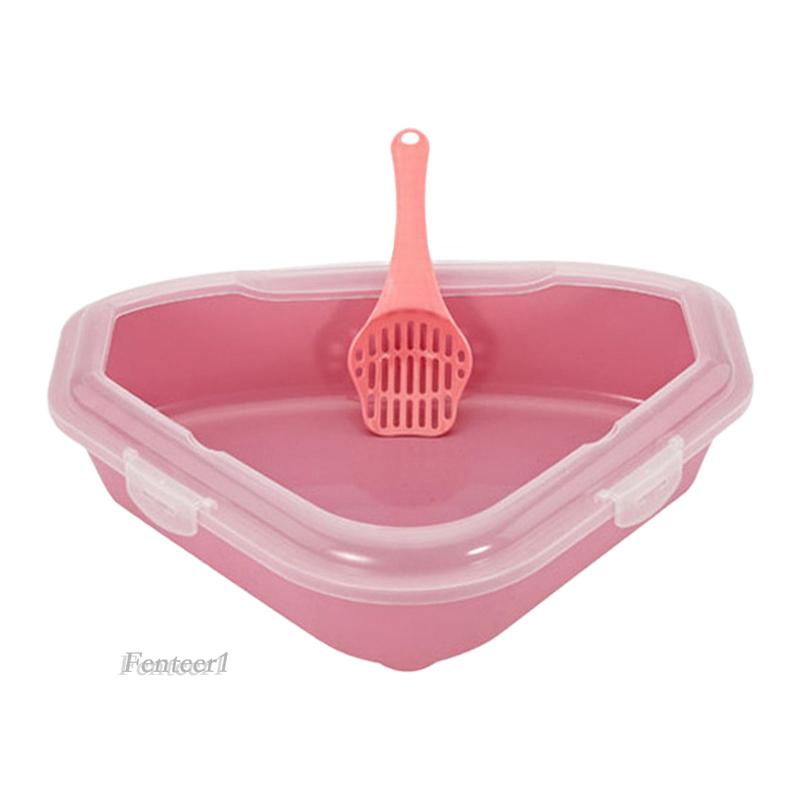 Khay Đựng Cát Vệ Sinh Hình Tam Giác Gắn Góc Giường Cho Mèo Cưng