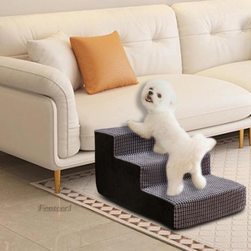 Vỏ Bọc Bậc Cầu Thang 3 Bước Bằng Vải Nhung Chống Trượt Có Thể Giặt Sạch Dành Cho Cún Cưng