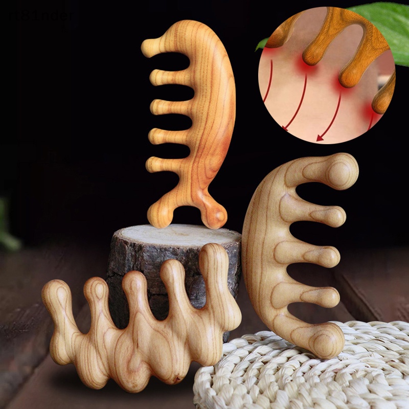 1 Lược Chải Tóc Mát Xa Da Đầu Bằng Gỗ Gụ Năm Răng Thưa Chống Tĩnh Điện