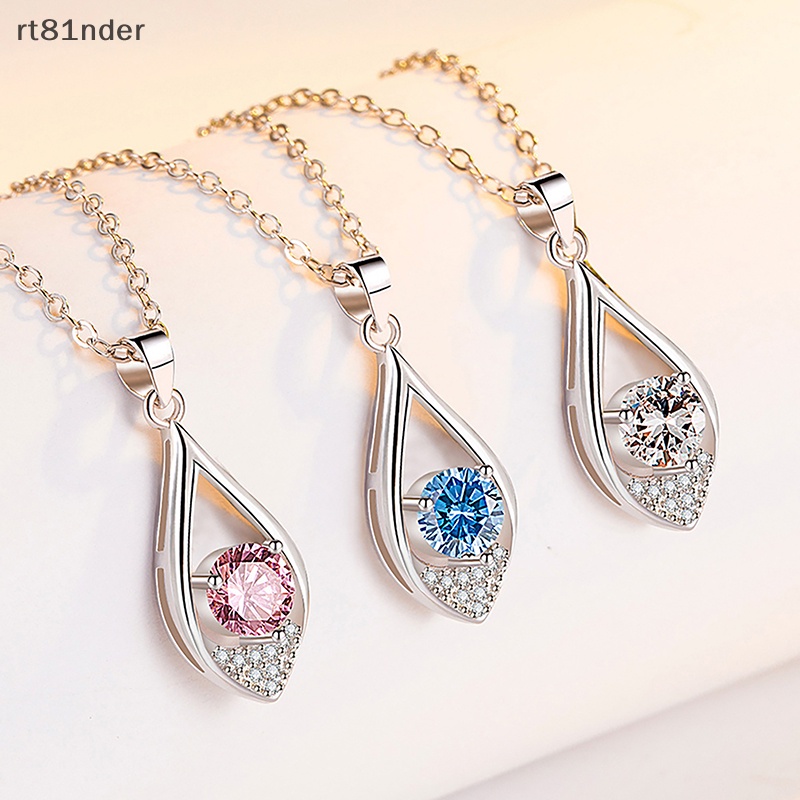 Rt Mặt Dây Chuyền Zircon Hình Giọt Nước Sáng Tạo Chất Lượng Cao Thời Trang Nữ n