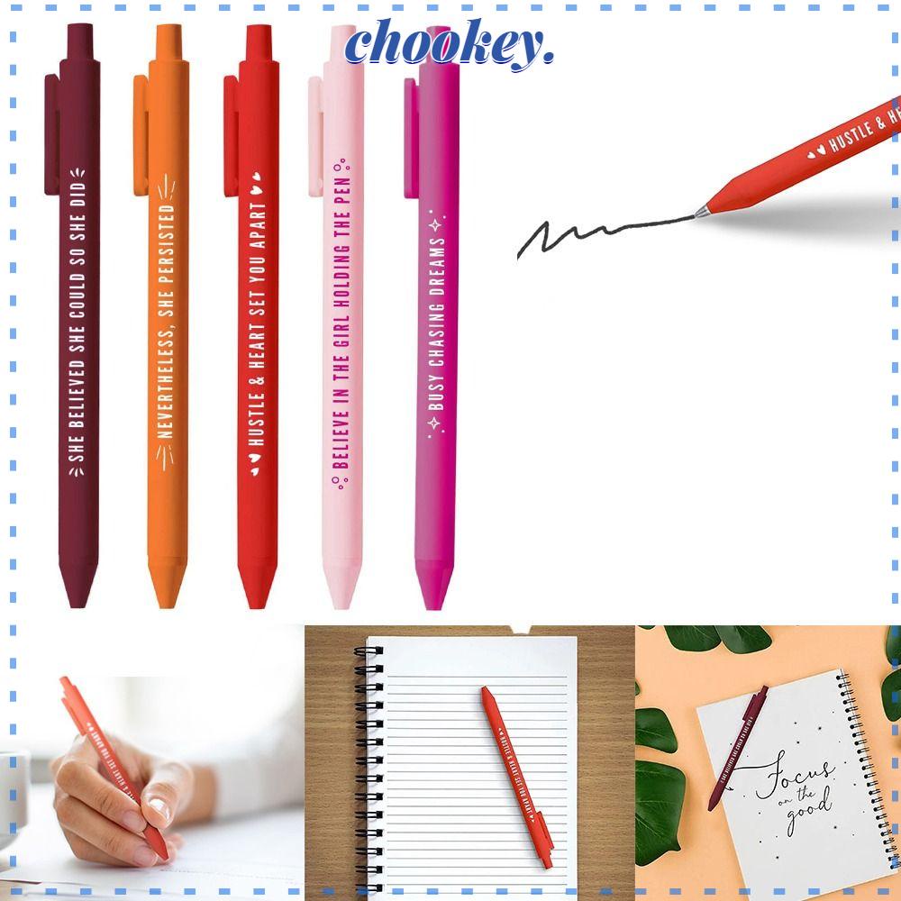 CHOOKEY Set 5 Bút Bi Có Thể Thu Gọn Tiện Dụng Chất Lượng Cao