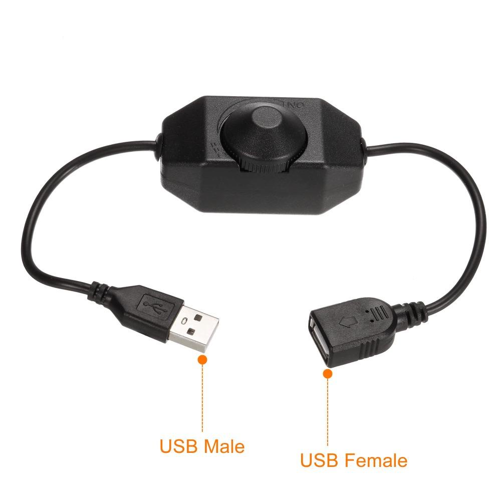 Công Tắc Xoay Điều Chỉnh Độ Sáng Đèn LED DC 5V ABS Bằng Nhựa USB Màu Đen Nhỏ Gọn Dành Cho Thợ Điện
