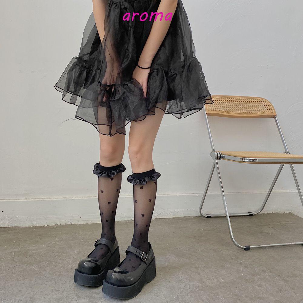 AROMA Vớ Phối Ren Thoáng Khí Phong Cách Lolita Thời Trang Cho Nữ