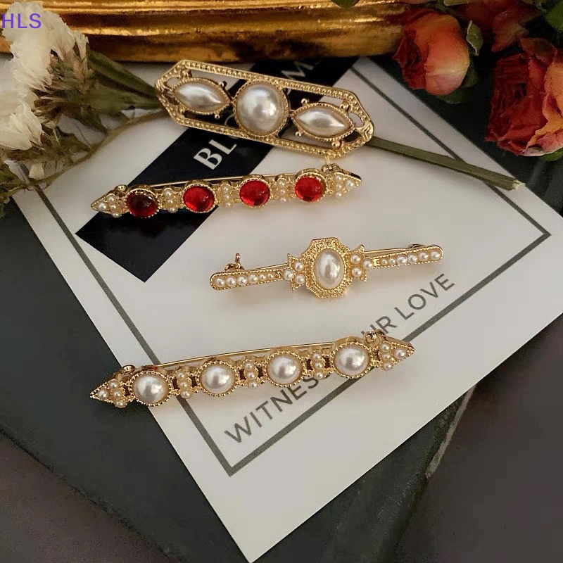 Ghim Cài Áo Đính Ngọc Trai Nhân Tạo Phong Cách Trung Cổ