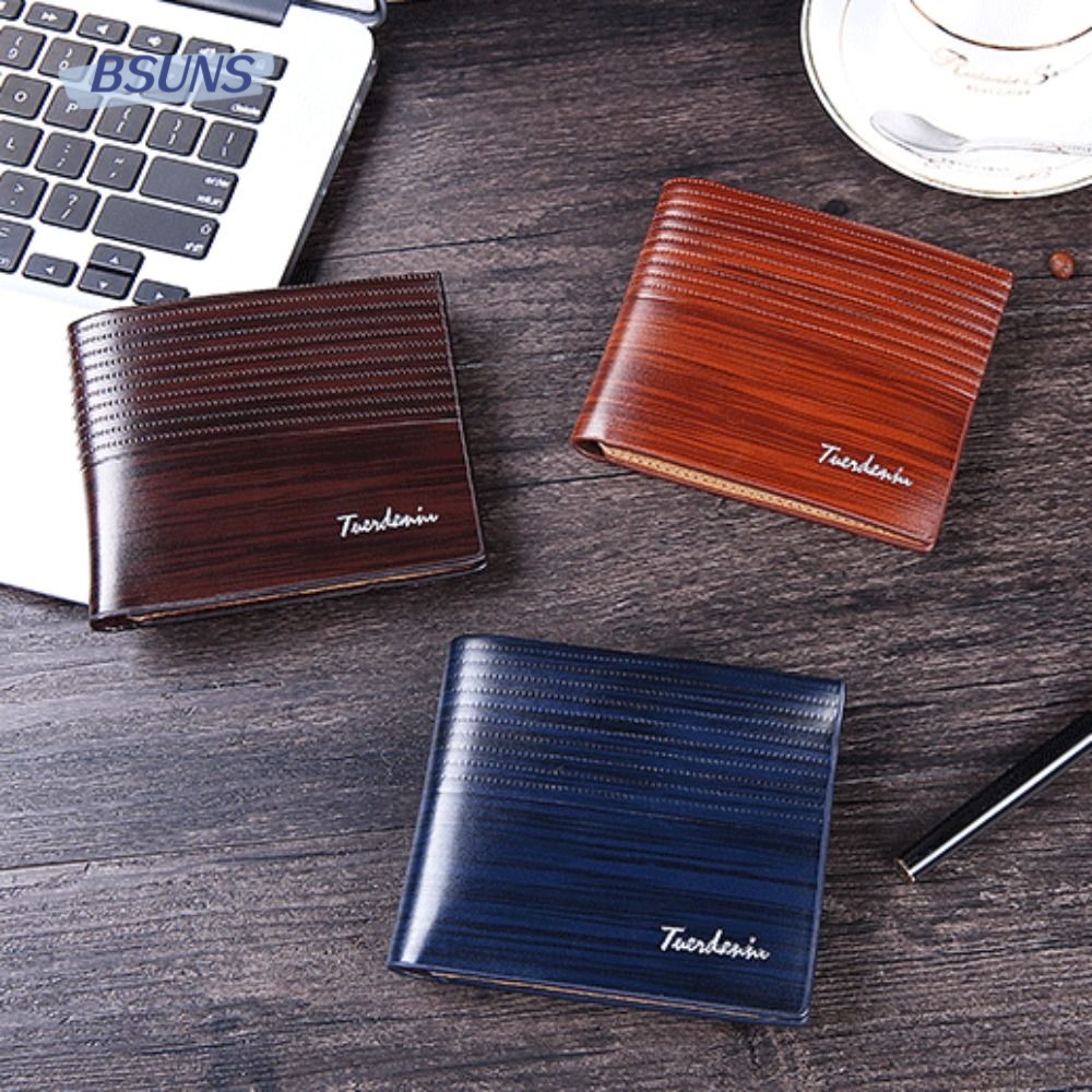 BSUNS Ví Da PU Gập Đôi Phong Cách Doanh Nhân Thời Trang