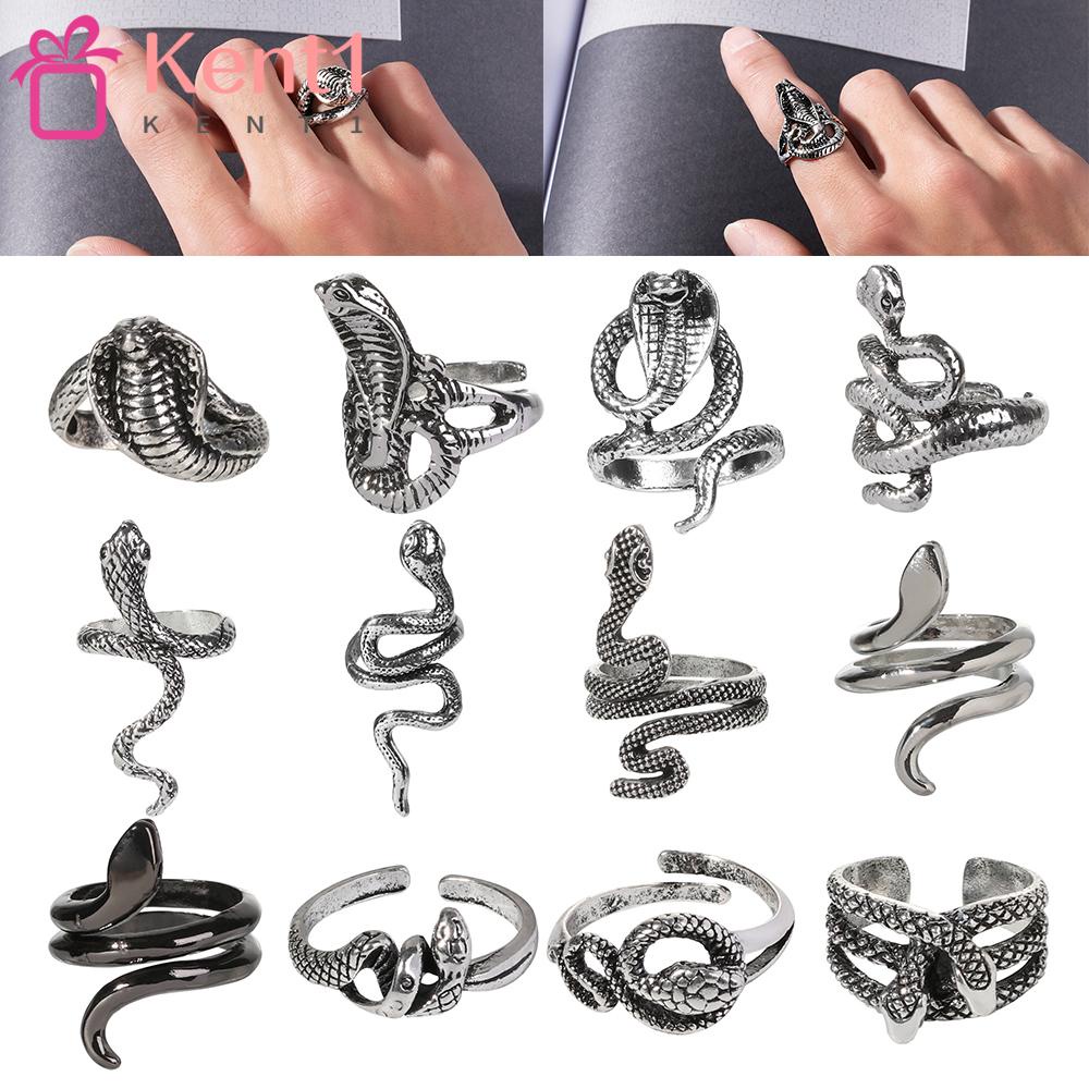 KENT1 Nhẫn Hình Rắn Thời Trang Cổ Điển Có Thể Điều Chỉnh Kích Cỡ