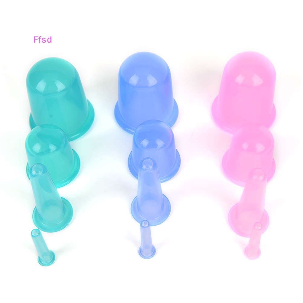 Bộ 4 Cốc Giác Hơi Mát Xa Cơ Thể Bằng Silicone Chống Cellulite