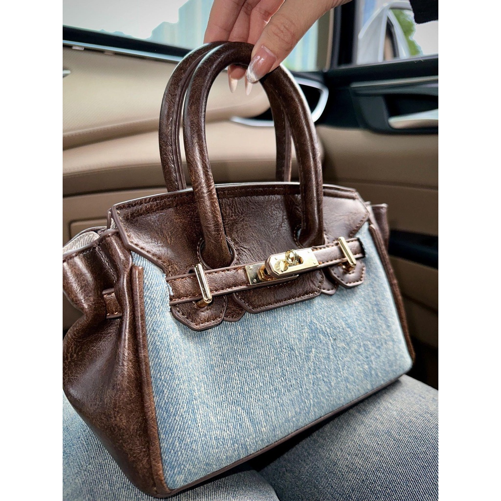 KYLIE Túi Xách Denim Phong Cách Mỹ Vintage Thời Trang Cho Nữ