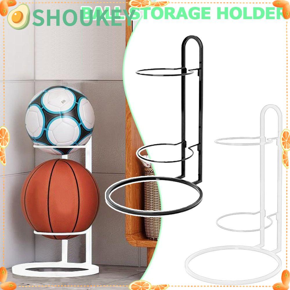 SHOUKEY Giá Đỡ Trưng Bày Bóng Rổ Hai Tầng Bằng Thép Carbon Màu Trắng / Đen Chất Lượng Cao