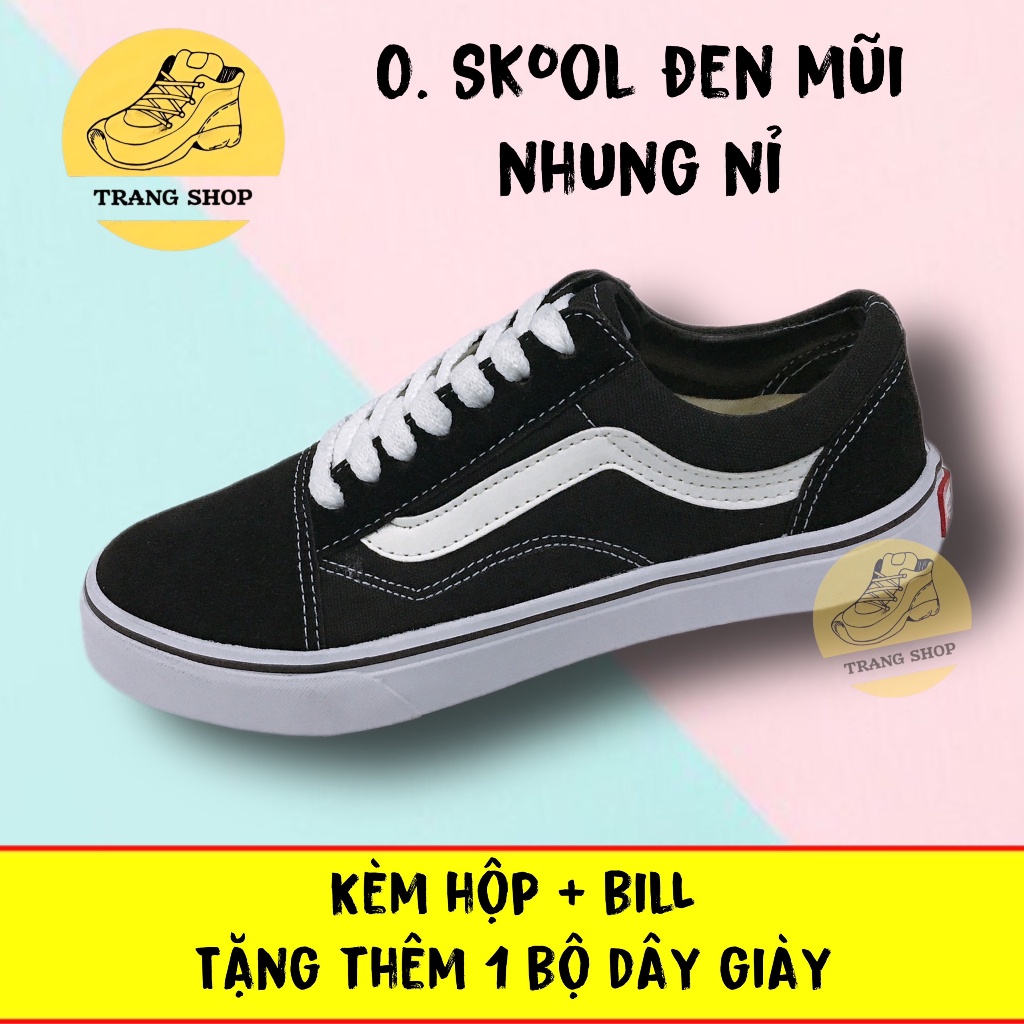 Full box, bill + Tặng thêm 1 bộ dây giày - Giày thể thao nam nữ 𝐕𝐀𝐍𝐒 o.skool, 6 mẫu hot, size 36-43.  .