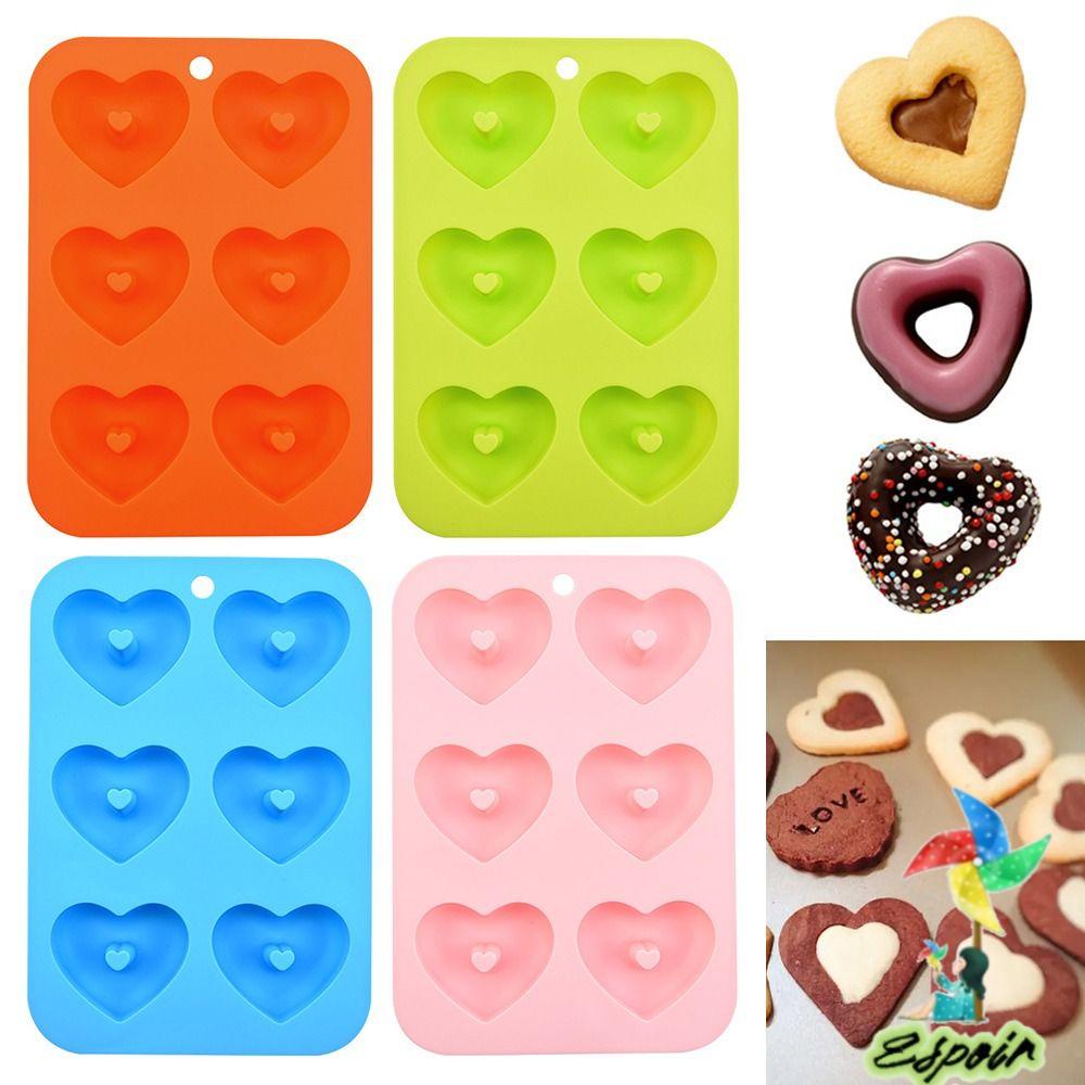 ESPO Khuôn Làm Bánh Donut 6 Ngăn Hình Trái Tim