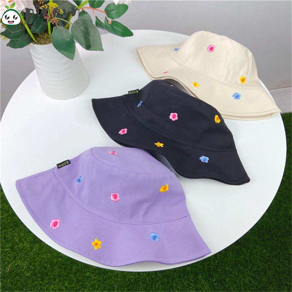 PINEVN Mũ Bucket Chống Nắng Thêu Hoa Thời Trang Cho Nam Nữ