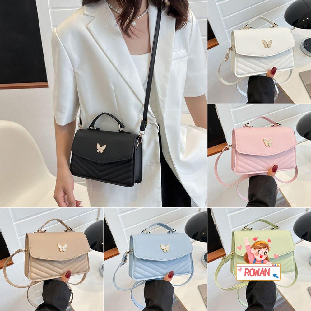 ROWANS Túi Xách Da PU Cỡ Lớn Thêu Họa Tiết Bươm Bướm Thời Trang Cho Nữ