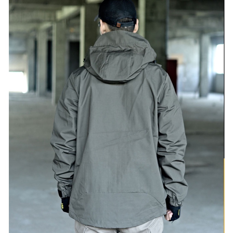 Áo Khoác Chống Gió Chống Thấm Nước Có Mũ Trùm Tiện Dụng Cho Nam