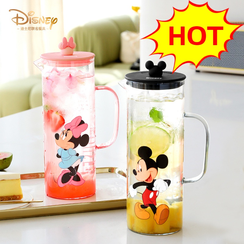 Bình Thủy Tinh Đựng Nước Ép / Cà Phê Chịu Nhiệt Độ Cao Họa Tiết Disney Graby2023 [Hàng Mới Về]