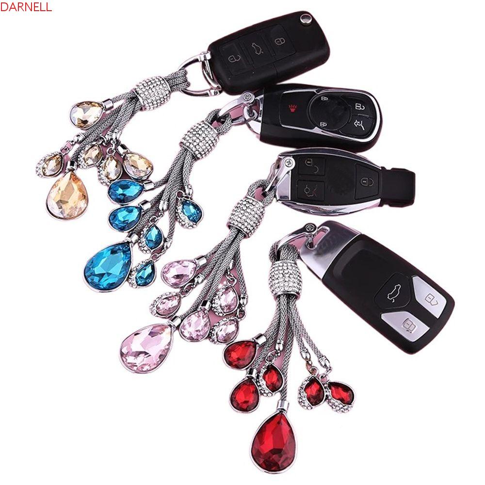 DARNELL Móc Khóa Hình Giọt Nước Đính Đá Thời Trang