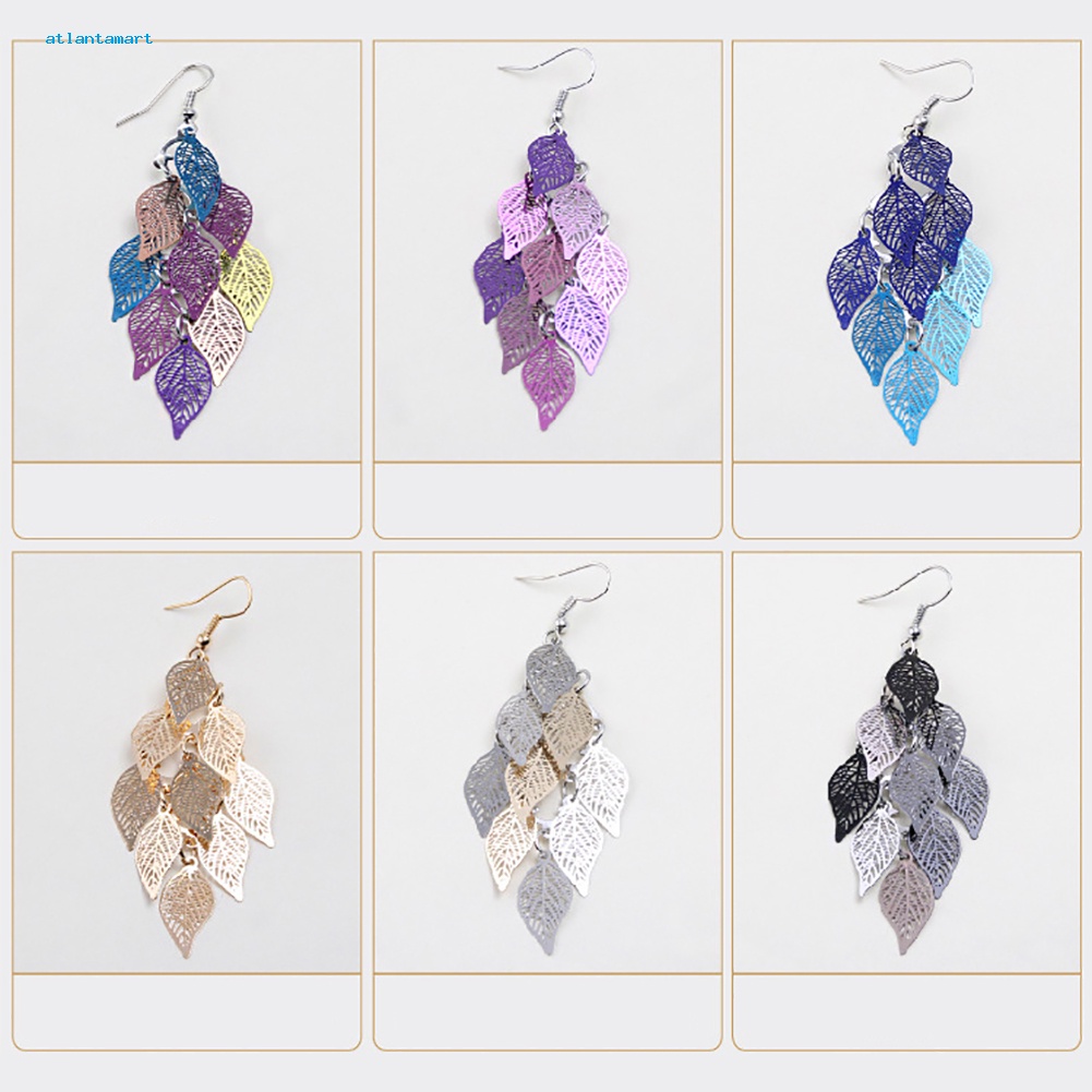 Túi Đựng Đồ Đa Năng Tiện Lợi| Khuyên Tai Móc Hình Lá Nhiều Lớp Nhiều Màu Sắc Trang Nhã Cho Nữ