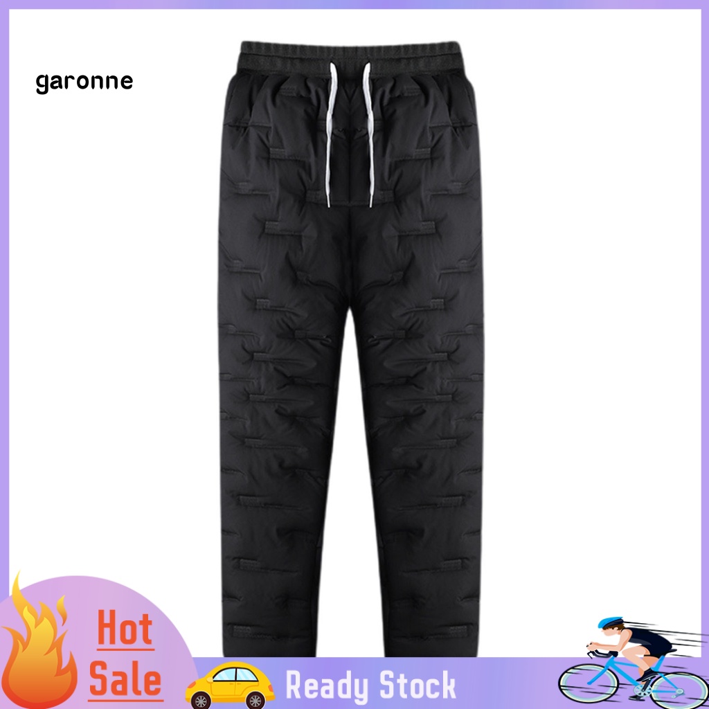 Quần Thể Thao Lưng Thun Phối Vải Lông Dày Dặn Màu Trơn Chống Gió Thời Trang Mùa Đông Cho Nam