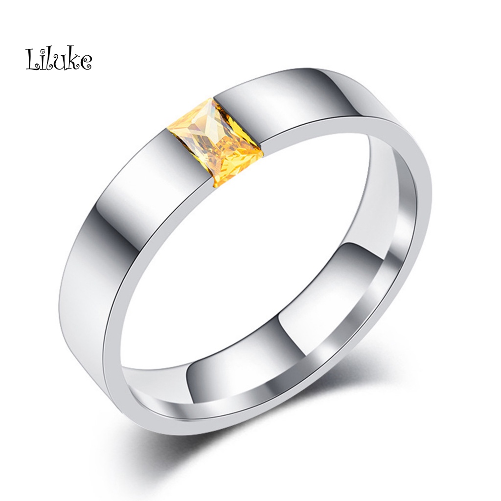 Lk Nhẫn Đính Hôn Unisex Mở Điều Chỉnh Được Thiết Kế Bóng Đính Đá Zirconia Sáng Bóng Phù Hợp Làm Quà Cưới Trang Trí Tiệc Đính