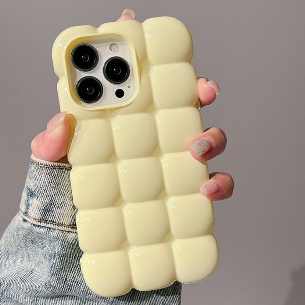 Ốp Điện Thoại TPU Mềm Chống Sốc Họa Tiết Kẻ Ô 3D Màu Trơn Đơn Giản Cho IPhone 11 12 13 14 Pro Max