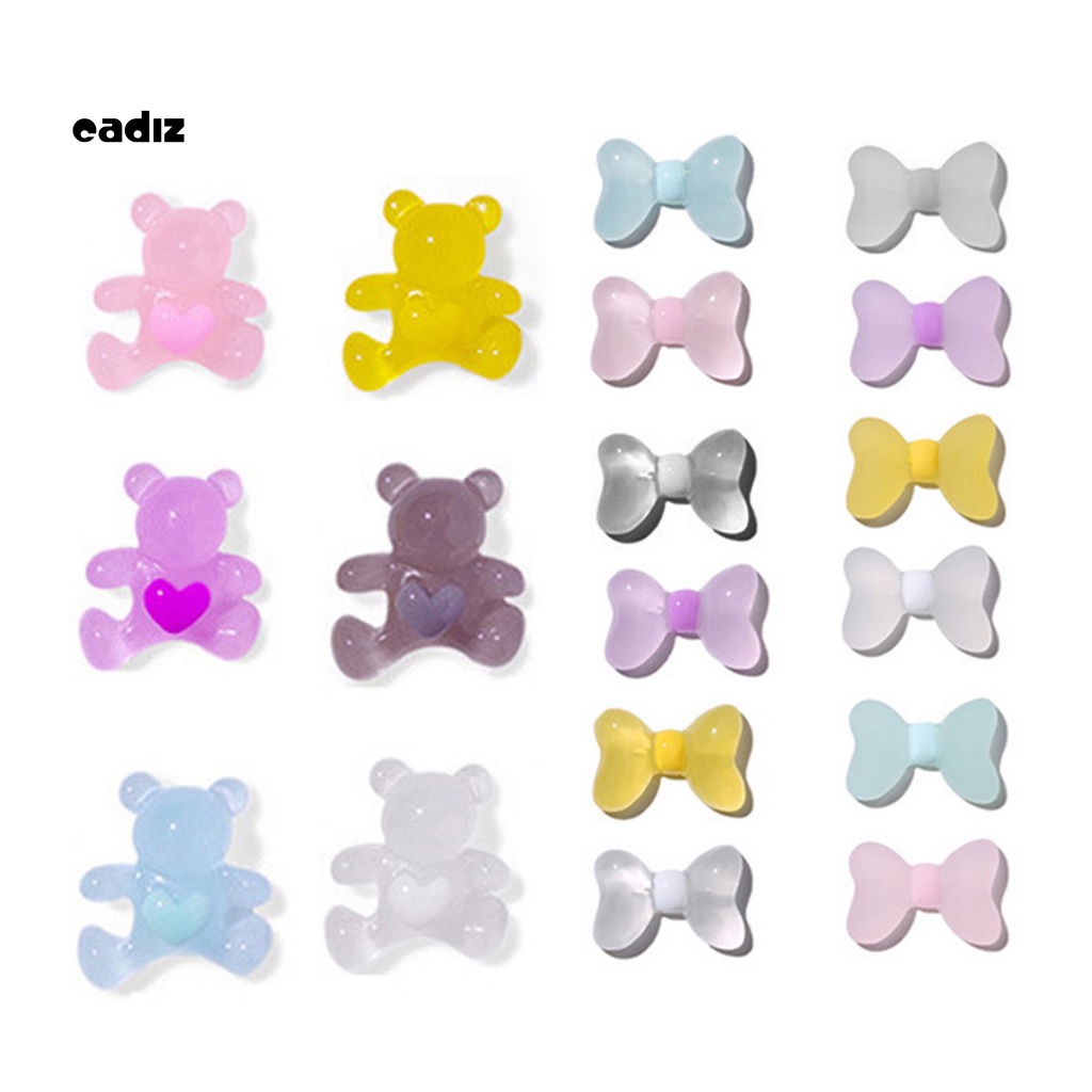 Bộ 5 Phụ Kiện Trang Trí Móng Tay Hình Gấu 3D DIY Dễ Phối Đồ