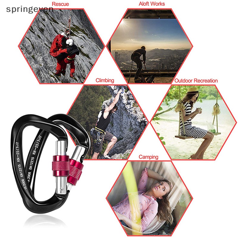 Móc Khóa Leo Núi / Tập Yoga Hình Chữ D Bằng Nhôm Tiện Dụng