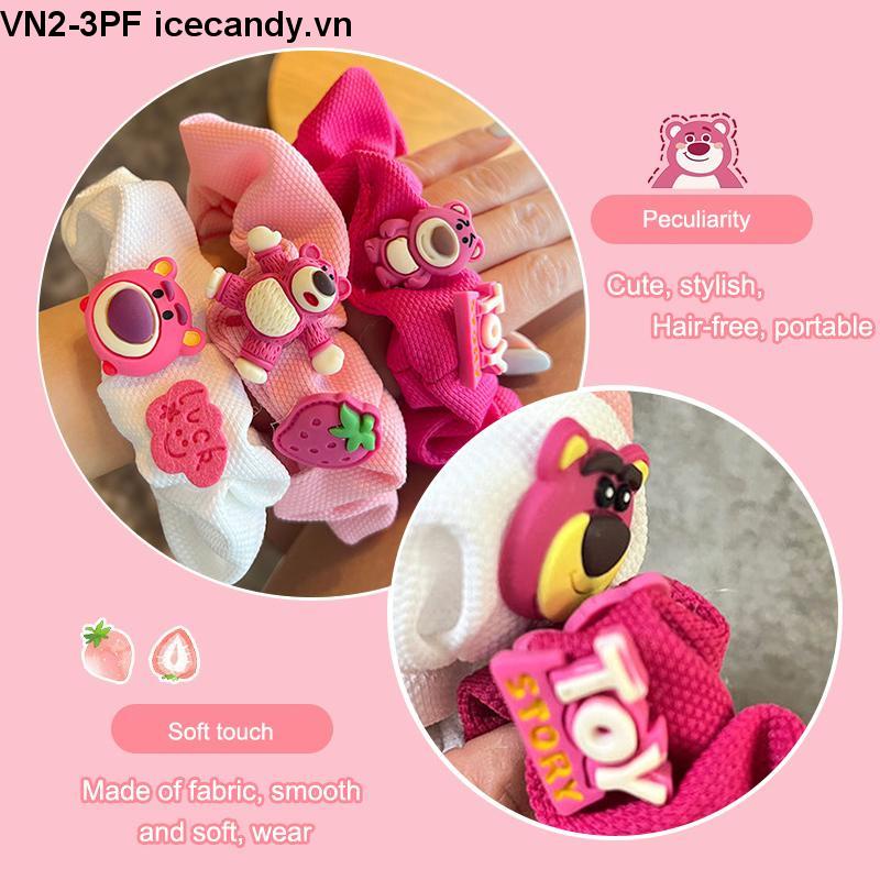 🥟ice🥟Dây Cột Tóc Hình Gấu Dâu Dễ Thương Xinh Xắn Dành Cho Nữ