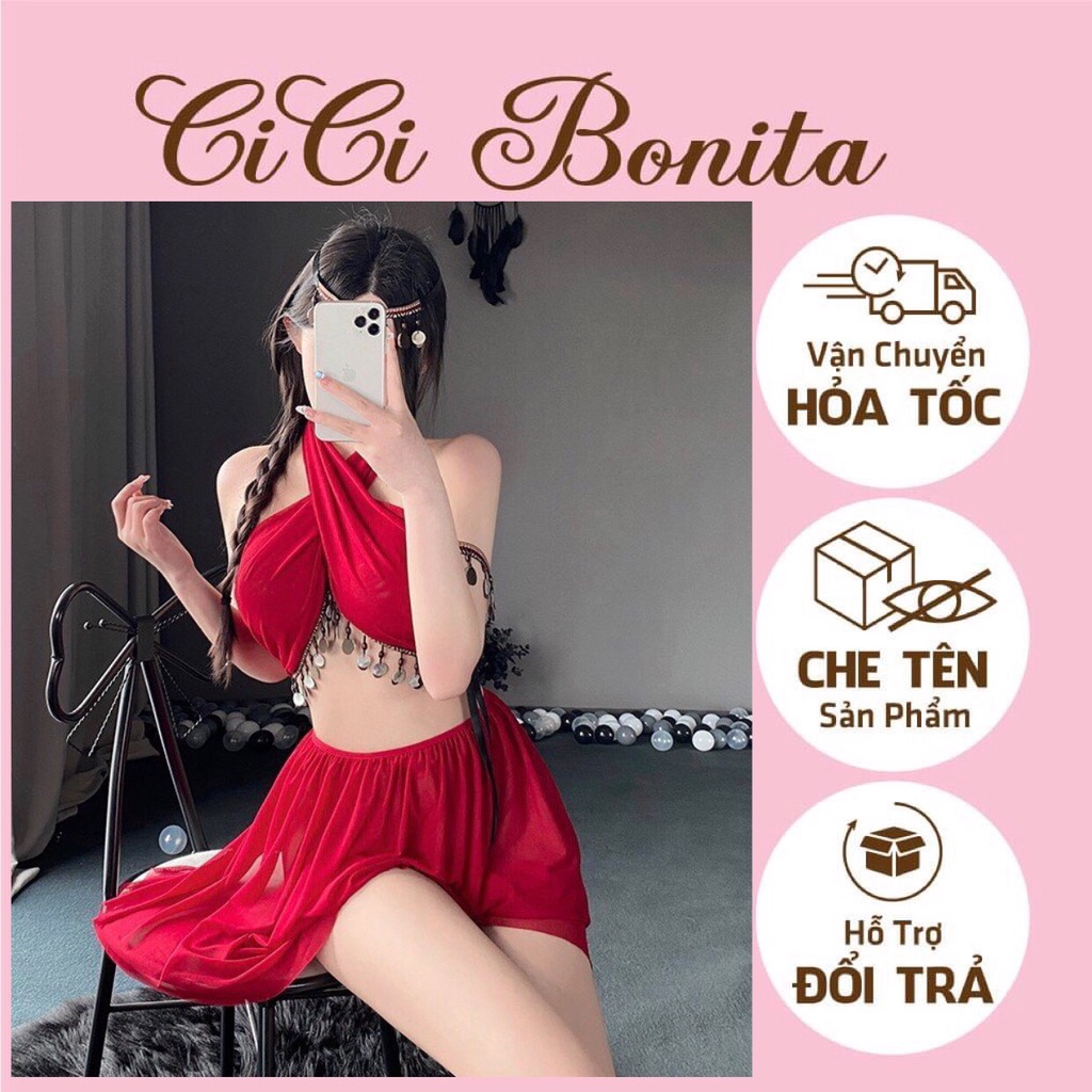 Set váy ngủ cổ chéo quyến rũ hóa trang Nữ Thần Hy Lạp CP90 CICI BONITA HCM