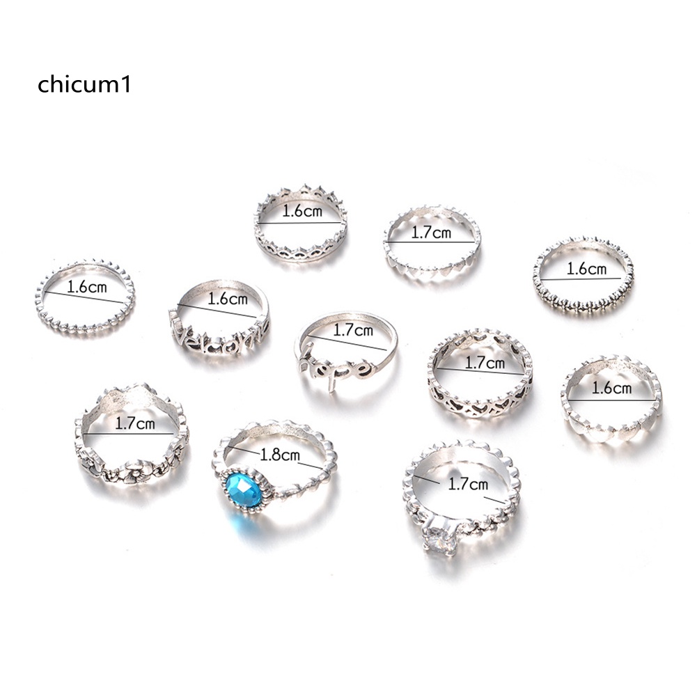 Set 11 Nhẫn Đeo Khớp Ngón Tay Kiểu Dáng Đa Dạng