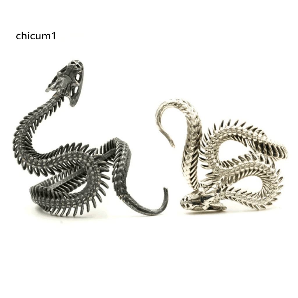 Set 2 Nhẫn Đồng Hình Rắn Màu Sắc Tùy Chỉnh Phong Cách Punk Dành Cho Nam