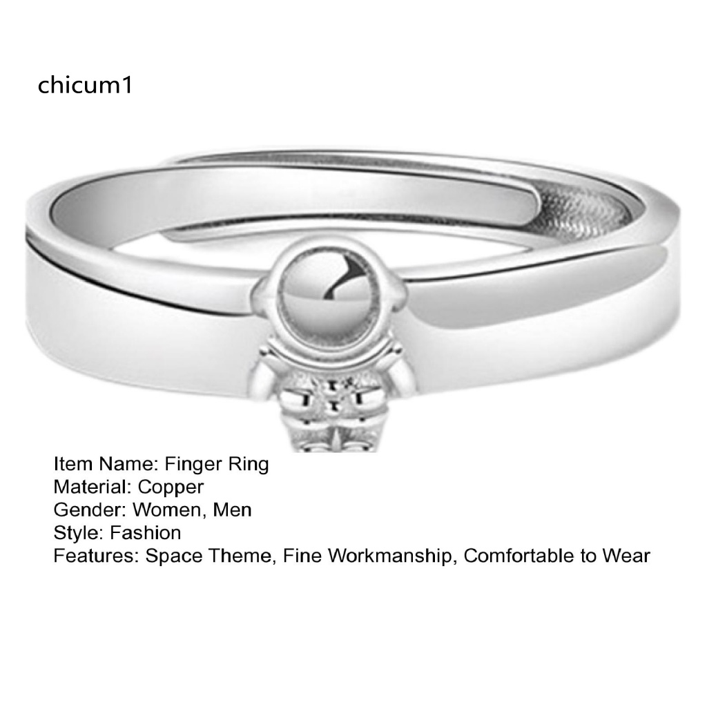 Nhẫn Cặp Dạng Mở Hình Phi Hành Gia / Ngôi Sao / Hành Tinh Có Thể Điều Chỉnh Làm Quà Tặng