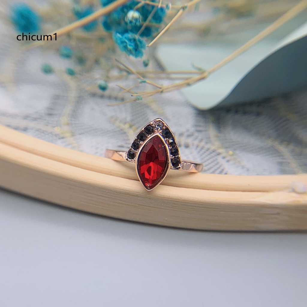 Nhẫn Đính Đá Đỏ Phong Cách Cổ Điển Cho Nữ