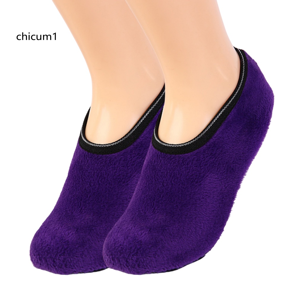 1 Đôi Vớ Dày Giữ Ấm Chống Trượt Màu Sắc Tương Phản Thời Trang Mùa Đông Cho Nữ