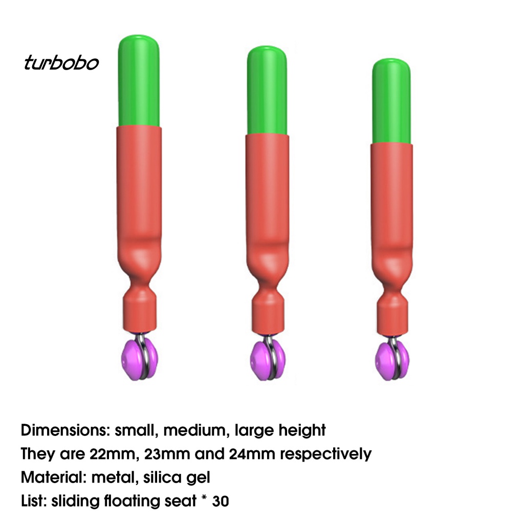 Hộp 30 Phao Nổi Hai Lớp Bằng Vải Không Khí Có Thanh Trượt Dùng Câu Cá
