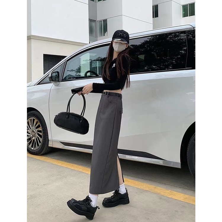 IMAODOU Chân Váy Chữ a Lửng Lưng Cao Thời Trang Mùa Xuân 2023 Dành Cho Nữ