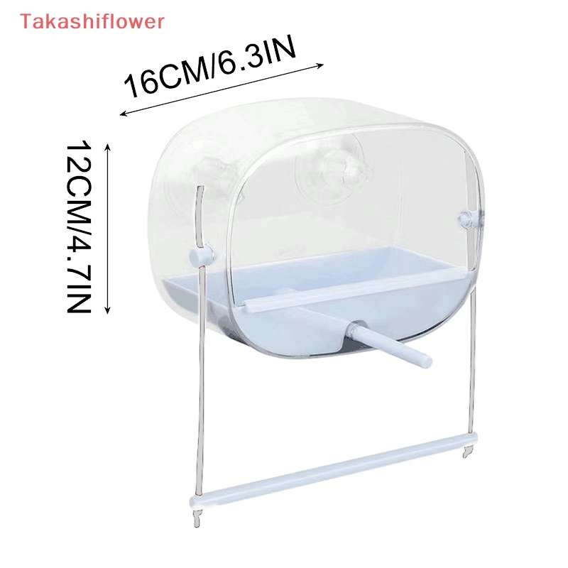 Khay Đựng Hạt Giống Gắn Cửa Sổ Bằng Acrylic Trong Suốt Hình Oval Có Giác Hút Mạnh Cho Chim