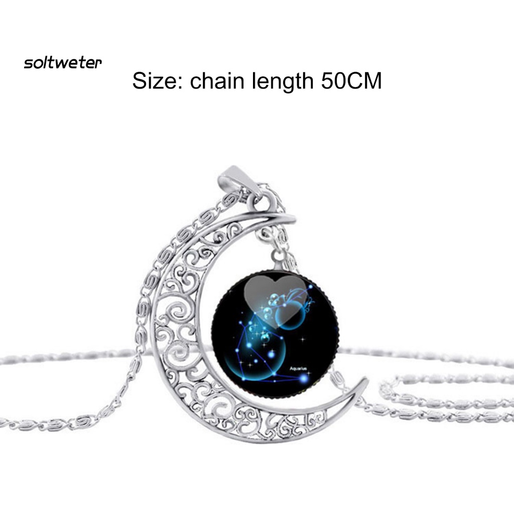 Vòng cổ Mặt Trăng Khuyết Dát Đá Đơn Giản