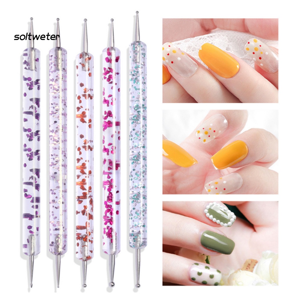 Bộ 5 Bút Vẽ Trang Trí Móng Tay Hai Đầu Acrylic Dễ Sử Dụng