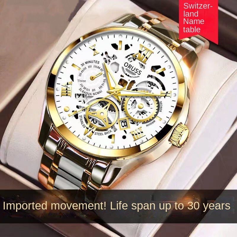 Đồng Hồ Cơ Tự Động Chống Thấm Nước Dạ Quang Cao Cấp Dành Cho Nam