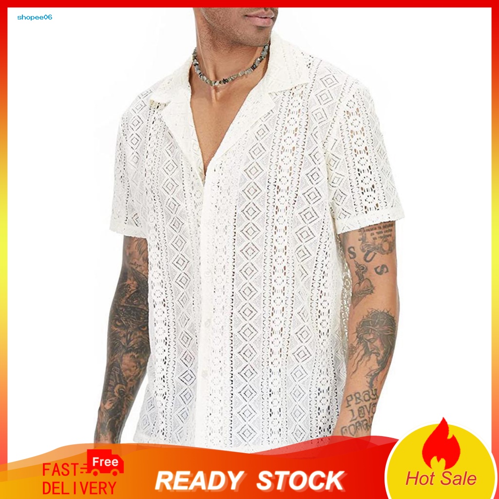 Áo Sơ Mi Tay Ngắn Màu Trơn Dáng Rộng Thoáng Khí Thời Trang Mùa Hè Cho Nam