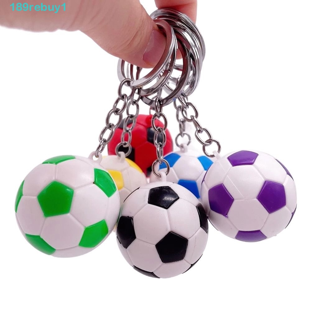 REBUY1 Móc Khóa Mini Hình Quả Bóng Đá 6 Màu Thời Trang
