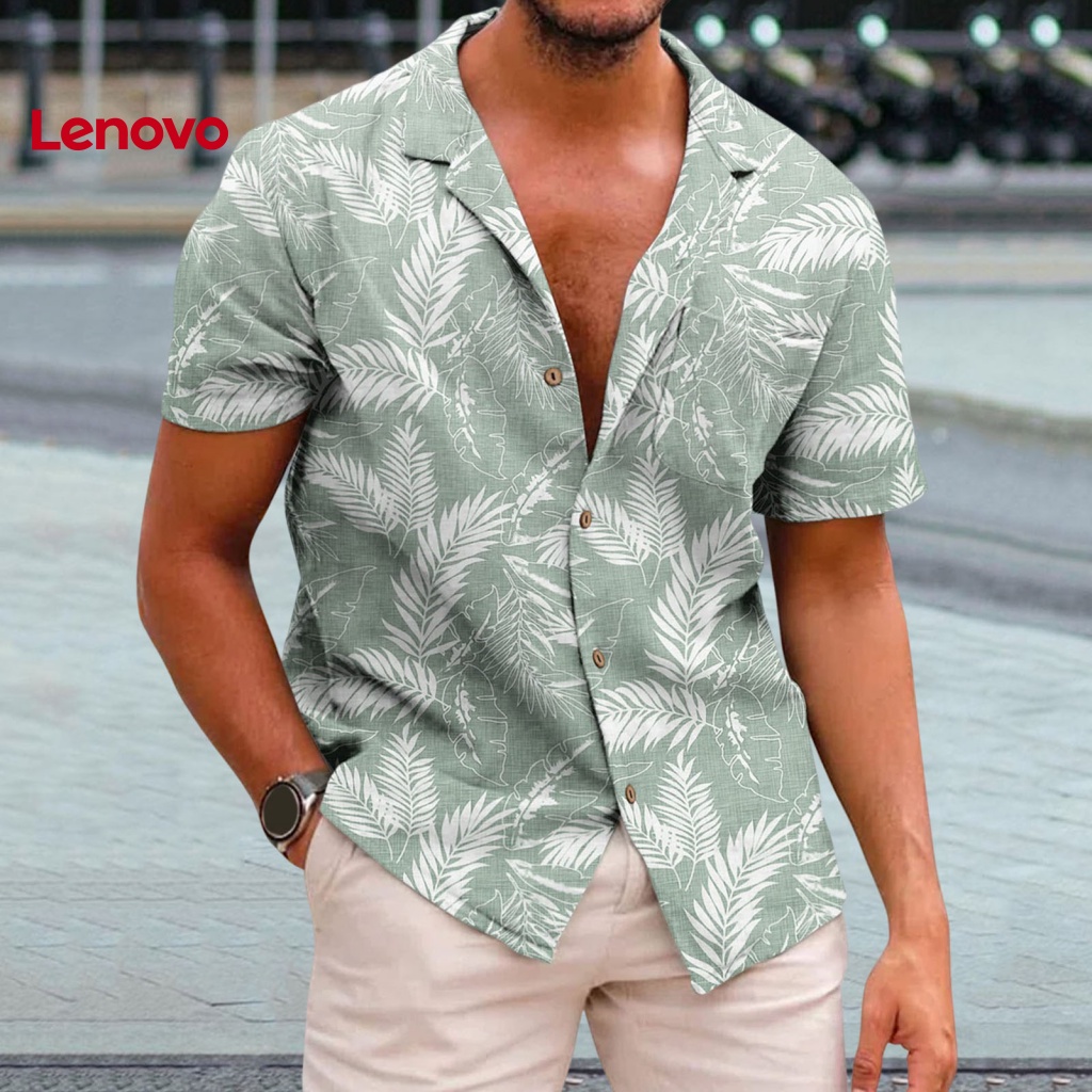 Áo Sơ Mi Tay Ngắn In Họa Tiết Hoa Hướng Dương Thời Trang Mùa Hè Cho Nam